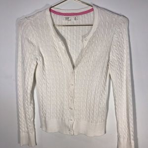 White button down cardigan